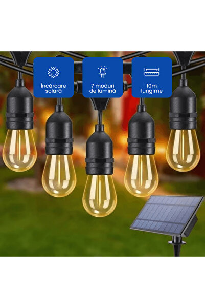 OferteTop 10 LED Solar Panel Light String, Light Play and Weather Resistant