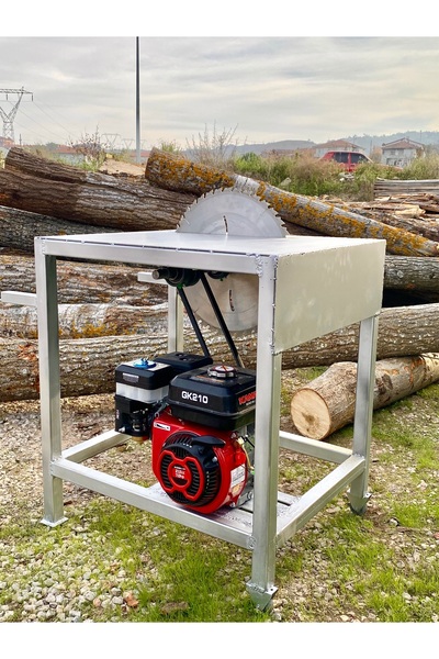 GREY Benzinli Odun Kesme Makinası Daire Testereli Sehpa 7 HP Benzinli Motor