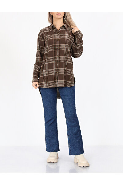 Jacqueline De Yong Oversized Shirt, Brown