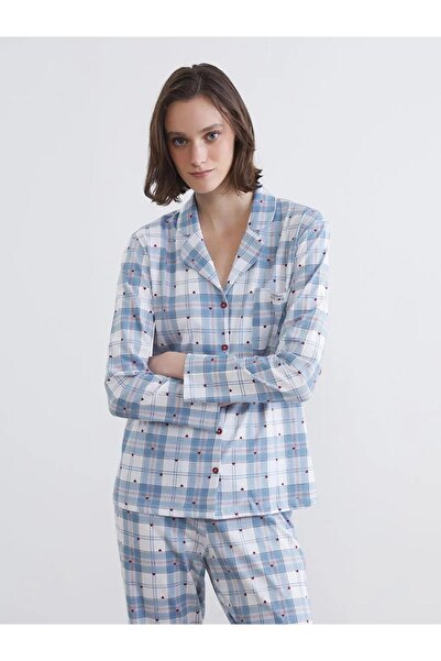 LC Waikiki Set de pijamale pentru femei în carouri cu guler cămașă (W5)