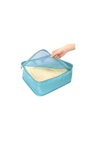OEM Geantă de călătorie pentru haine, turcoaz, 40x30x12cm