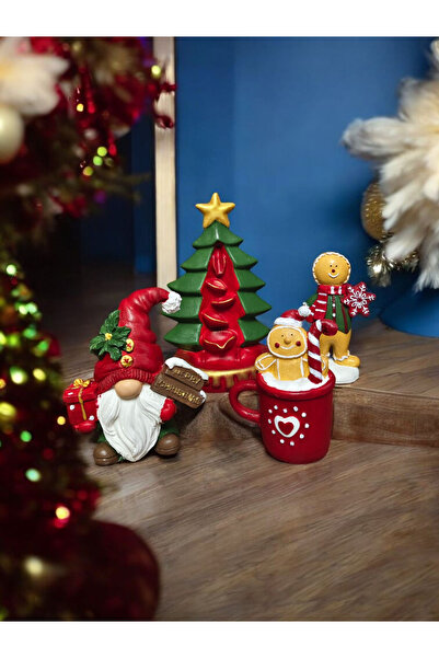 Ard.Art Yılbaşı Noel Baba cüce kurabiye adam dekoratif set biblo