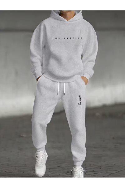 PAVRO Tracksuit Set Sweatshirt Jogger - Oversized Fleece-Lined New Losang Printed Hooded
