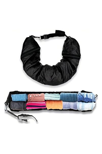 OEM Черна пътна възглавница с 2-в-1 място за съхранение - 75x17 см