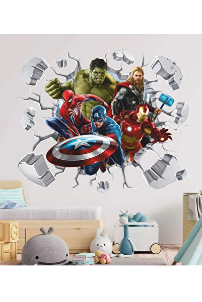 WALLHUMAN Güçlü Kahramanlar Çocuk Odası Duvar Sticker