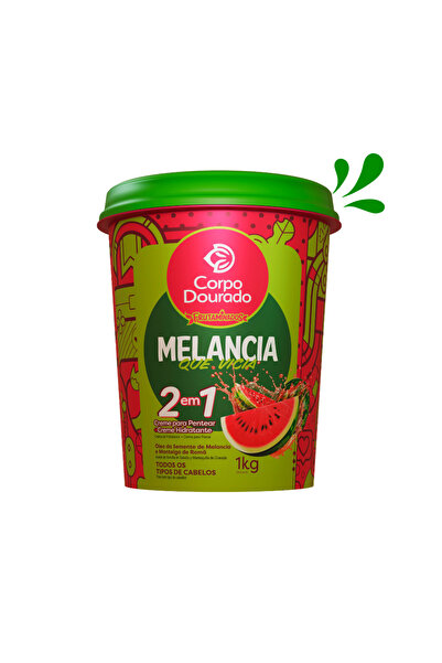 corpodourado كريم كوربو دورادو بخلاصة البطيخ لجميع أنواع الشعر 1 في 2 مع خلاصة زيت بذور البطيخ