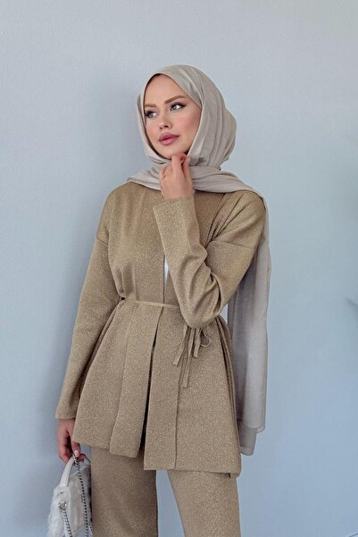 Şulemoda Giyim Victoria Silvery Set Camel