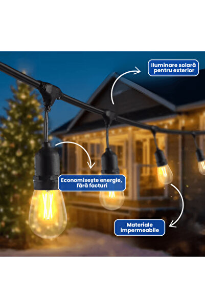 OferteTop 10 LED Solar Panel Light String, Light Play and Weather Resistant