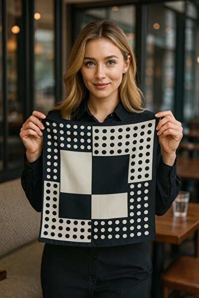 MARBERRY FLR52 Eșarfă de damă cu model 70x70 cm