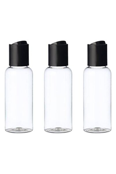 OEM Travel Bottle Set, Transparent, Black Cap, 50ml - 3 pcs
