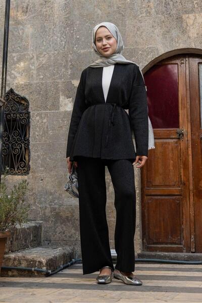 Şulemoda Giyim Victoria Silvery Set Black