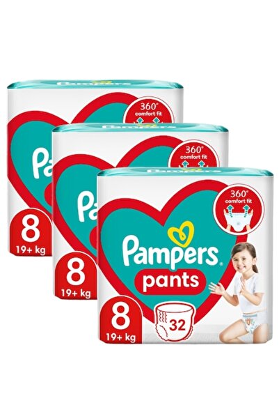 Pampers Pants Size 8 Jumbo Pack - 96 pcs (3x32), 17+ kg, with Stop & Protect