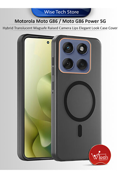 Wtech غطاء حماية هجين شفاف مع كاميرا ماج سيف مرتفعة لهاتف موتورولا موتو جي 86...