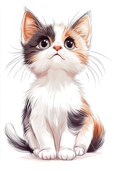 ALAYRA International Vibrant Splash Kitten Poster Print – Cute Cat Artwork fo...
