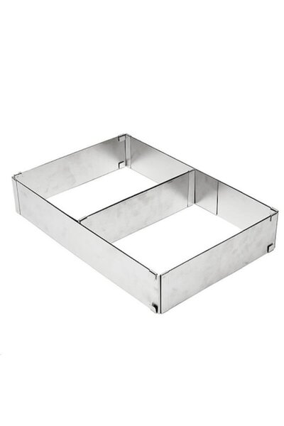 NO BRAND Adjustable Rectangular Metal Cake Ring, Grey