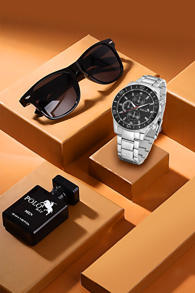 Polo Air Premium Set Kombin Hediyelik Kutusunda Erkek Kol Saati Parfüm Gözlük...