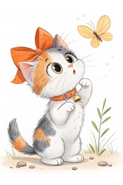 ALAYRA International لوحة فنية جدارية مؤطرة من قماش ملون لقطط صغيرة لطيفة - د...