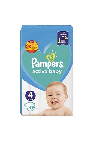 Pampers Active Baby Diapers Value Pack, Size 4, 9-14 kg, 49 pcs
