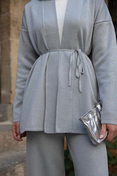 Şulemoda Giyim Victoria Silvery Set Gray