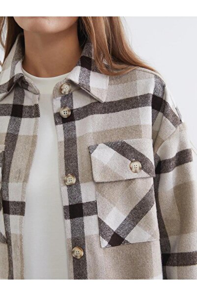 LC Waikiki Καρό oversized Γυναικείο πουκάμισο (W5)