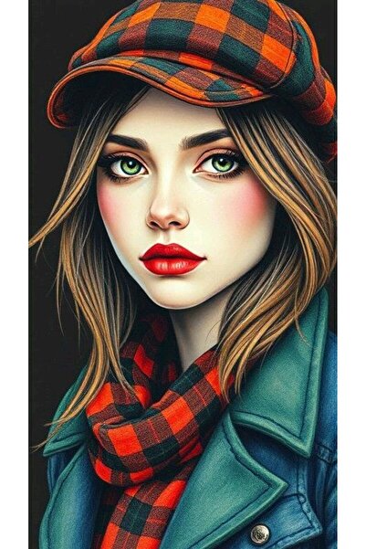 ALAYRA International ملصق فني ملون لوجه امرأة، ديكور جداري منزلي معاصر - 40×6...