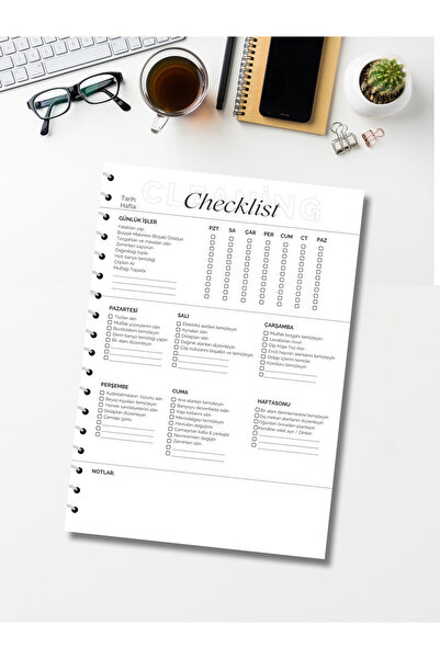 daily notebook Cleaning Planner - Weekly and Monthly Home Organization Notebook - (A5 Medium Size)-52 Weeks