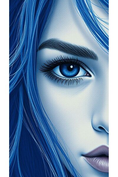 ALAYRA International ملصق فني ملون لوجه امرأة، ديكور جداري منزلي معاصر - 40×6...