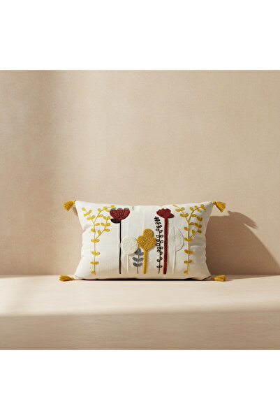 cottoncloth PUNCH NAKIŞLI DİKDÖRTGEN DEKORATİF KIRLENT KILIFI KAKTÜS