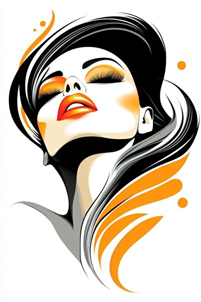 ALAYRA International ملصق فني تجريدي نابض بالحياة لوجه أنثوي، ديكور جداري عصر...