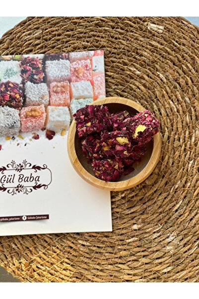 Lokum 500 gr Gül yapraklı Antep fıstıklı Lokum(Isparta gül yaprağı)