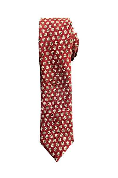 EDİRNE KIRMIZISI Classic Patterned Jacquard Tie