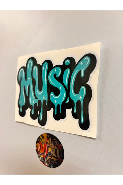 sticker موسيقى 10×7 سم مطلية بالفويل - للسيارات والدراجات النارية والخوذات وأ...