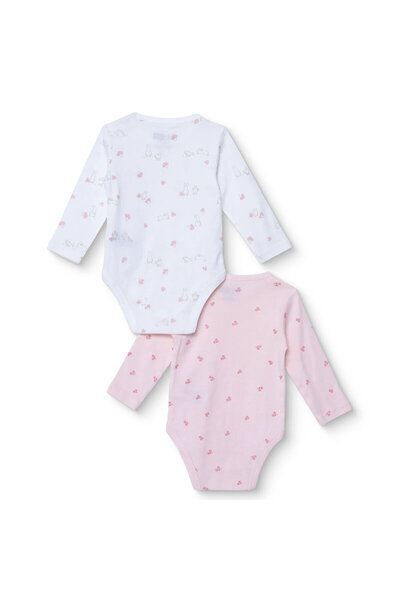 ebebek Hello Baby HelloBaby Kız Bebek 2li Uzun Kol Body Çıtçıtlı Yaka Ribana Paça