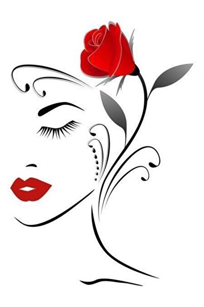 ALAYRA International ملصق فني ملون لوجه امرأة، ديكور جداري منزلي معاصر - 40×6...