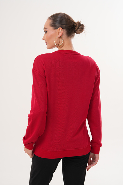 Miss Dünya Lissa Crew Neck 100% Cotton Maternity and Postpartum Basic Sweatshirt