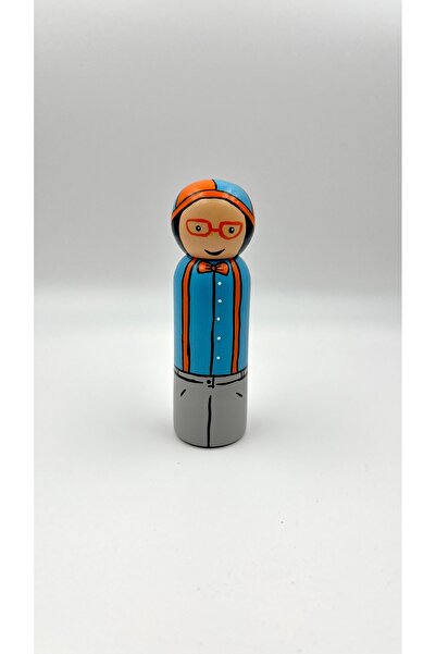 Alf Wood لعبة شخصية بلبي - دمية خشبية مصنوعة يدويًا - هدية