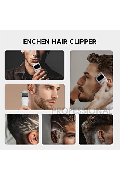Enchen Hair Clipper - Rechargeable Cordless Beard & Hair Trimmer (USB-C, Travel Lock)