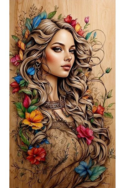 ALAYRA International ملصق فني ملون لوجه امرأة، ديكور جداري منزلي معاصر - 40×6...