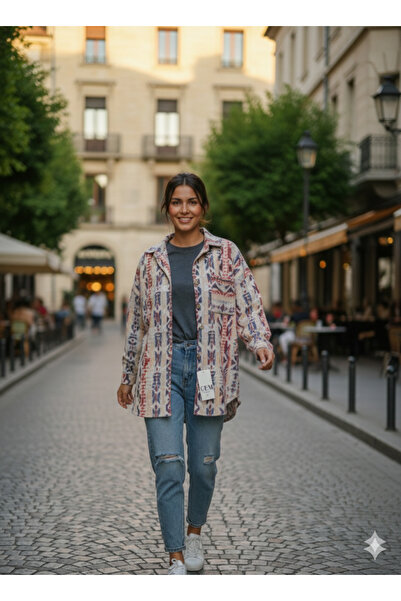 PEKA Etnik desen oduncu gömlek