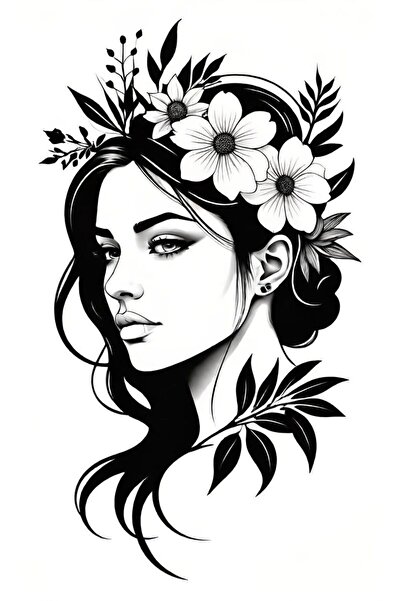 ALAYRA International ملصق فني ملون لوجه امرأة، ديكور جداري منزلي معاصر - 40×6...