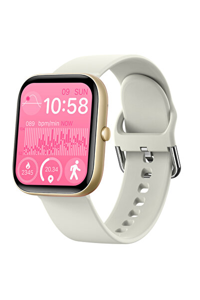 isen C08, Auriu, Alb, TFT 1,91", Ritm cardiac, Tensiune arterială, SpO2, Moduri sport, 200 mAh,