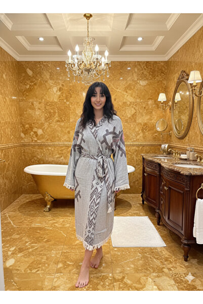 NATURAL FABRICA رداء حمام بتصميم العين