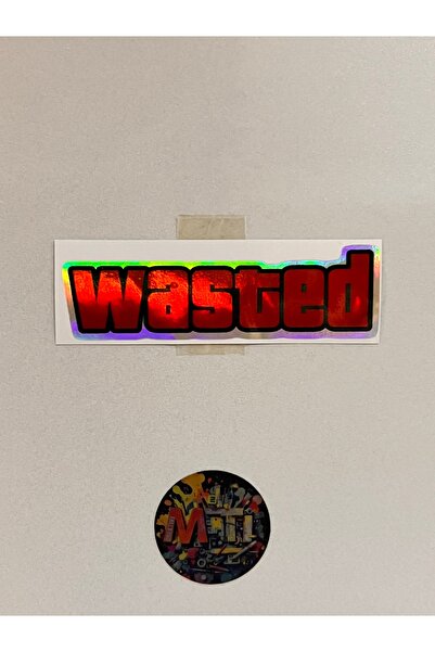 sticker Wasted 10x3Cm Folyo Kaplama-Araba Motosiklet Kask Modifiye Aksesuar Ö...
