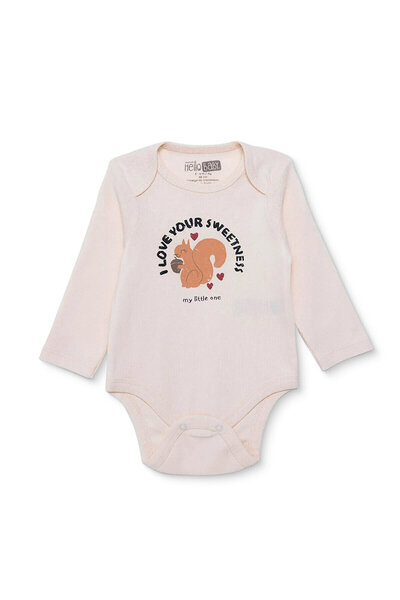 ebebek Hello Baby HelloBaby Kız Bebek Uzun Kol Body Ribana Zarf Yaka Uzun Kol