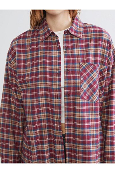 LC Waikiki Καρό oversized Γυναικείο πουκάμισο Ξυλοκόπος (W5)