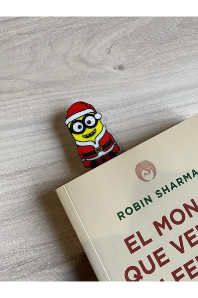 Hediyem Senin İçin Yılbaşı Noel Baba Minyon Kitap Ayracı | 3D Baskı Eğlenceli Klipsli Sayfa Tutucu