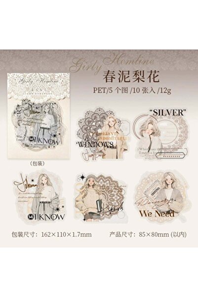 İthal 10 bucăți autocolant PET pentru colaj pentru fete