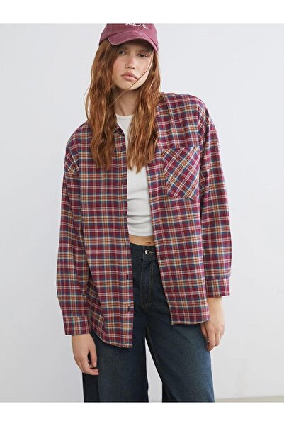 LC Waikiki Καρό oversized Γυναικείο πουκάμισο Ξυλοκόπος (W5)