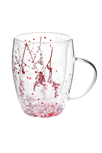 Malooki Glass Mug with Dried Flowers – snow