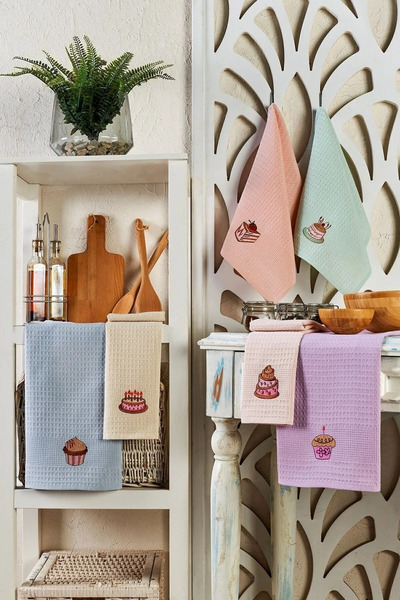 VENTİ VENTİSCA Marry 6-Piece Cake Set Kitchen Towel 40X60